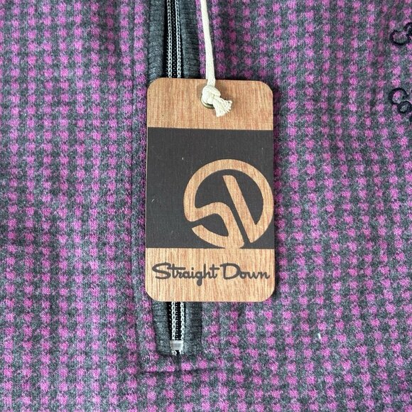 Straight Down Nantucket Mens Large Pink Gray 1/4 Zip golf pullover vest NEW NWT - Picture 6 of 15
